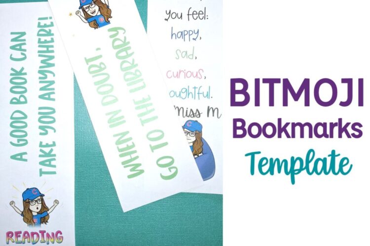 Bitmoji Bookmarks and text Bitmoji Bookmarks Template
