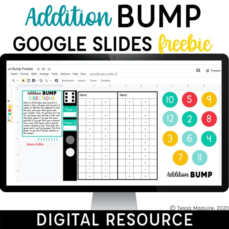Addition Bump Google Slides Freebie