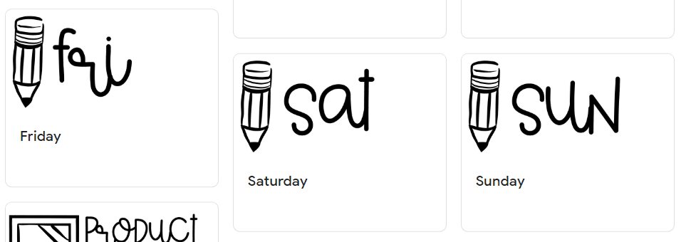 Google Keep days of the week arrangement with daily headers