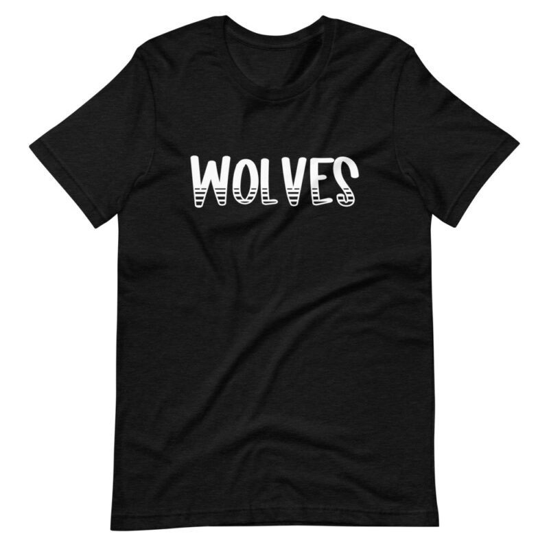 Heather Black Wolves Mascot school spirit tee