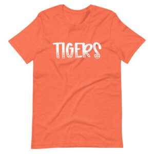Heather Orange Tigers T-shirt mascot tees for school spirit days