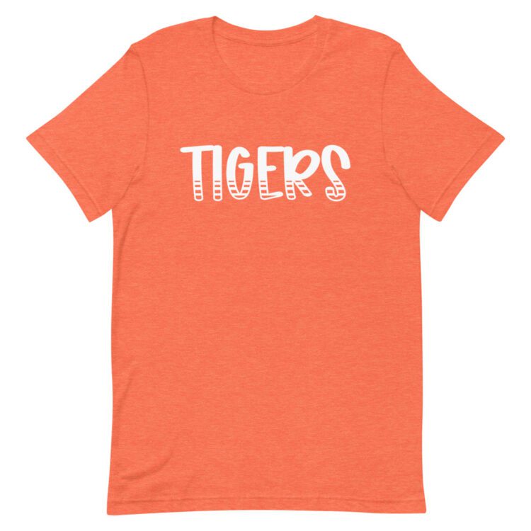 Heather Orange Tigers T-shirt mascot tees for school spirit days