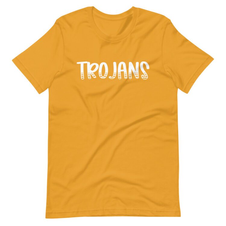 Mustard Yellow Trojans t-shirt for teachers and school staff