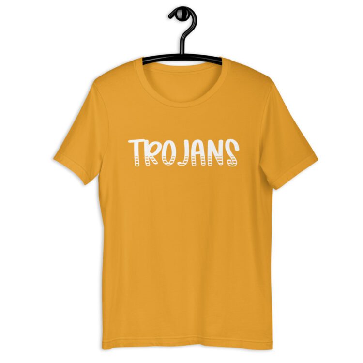 Mustard Yellow Trojans t-shirt for teachers