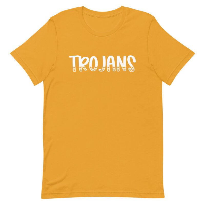 Mustard Yellow Trojans t-shirt for school spirit days