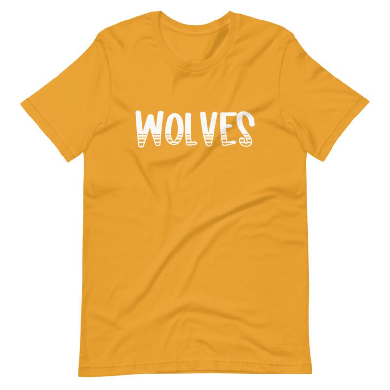 Gold Wolves Mascot tee for school spirit days