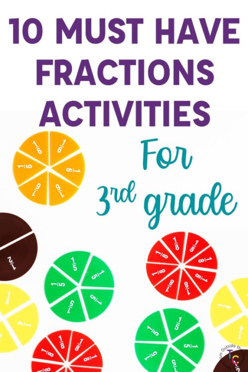 10 Must Have 3rd Grade Fraction Activities with circle fraction manipulatives