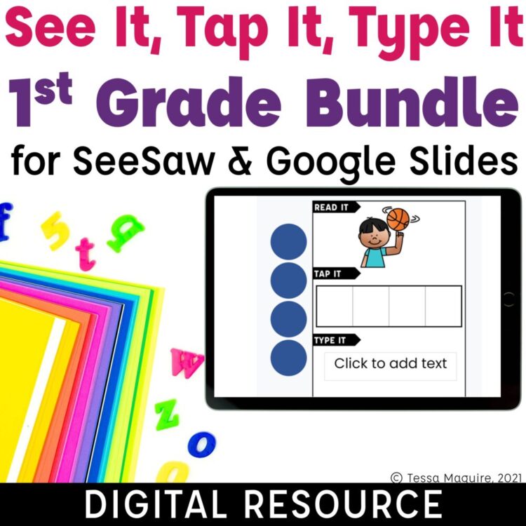1st Grade one syllable words See it Tap it Type it phoneme-grapheme mapping bundle