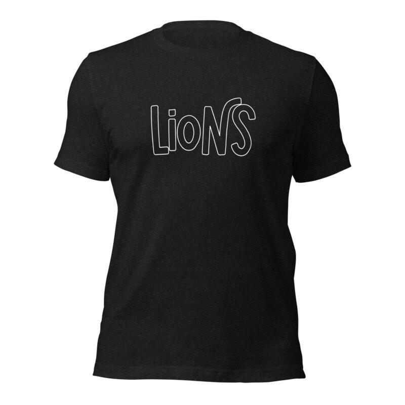 Heather black lions mascot t-shirt