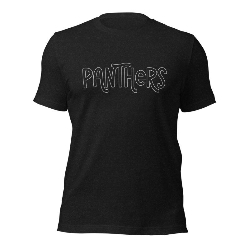 Heather black panthers mascot t-shirt