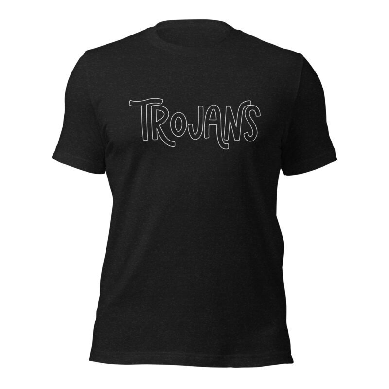 Black trojans mascot t-shirt
