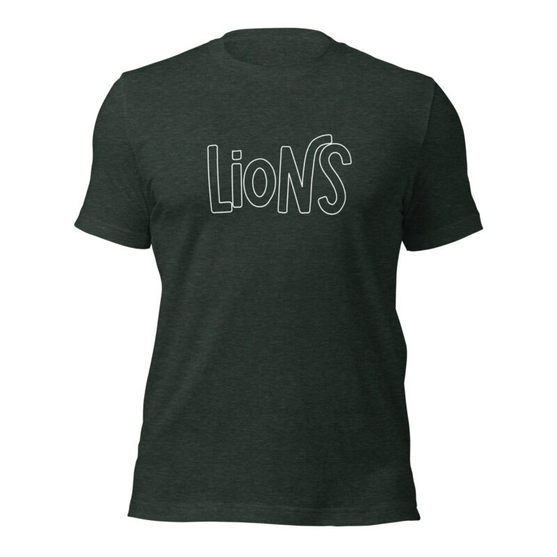 Heather forest green lions mascot tee