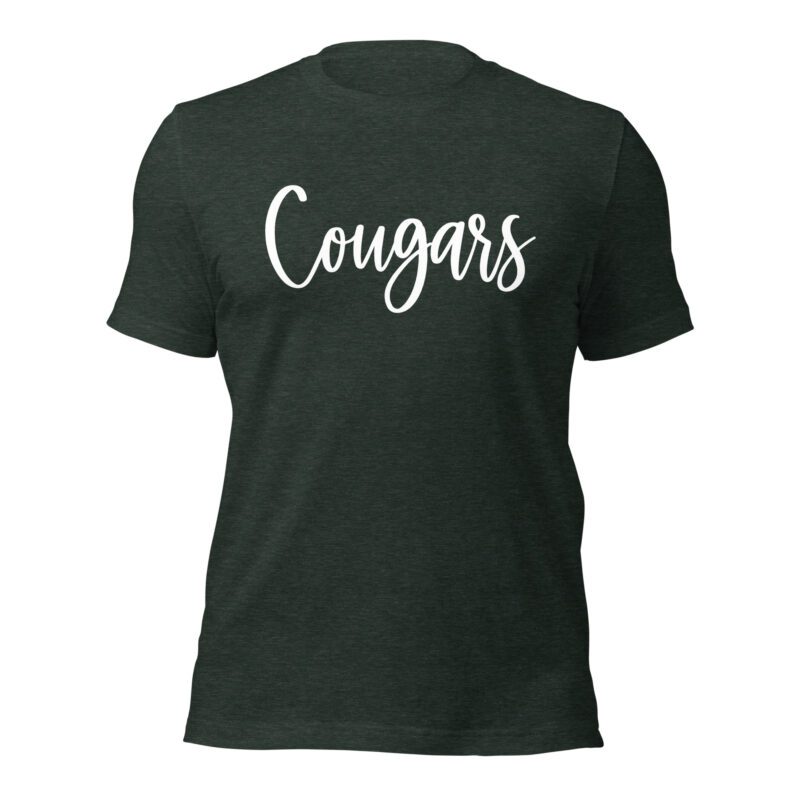 Heather forest green Cougars Mascot Shirt