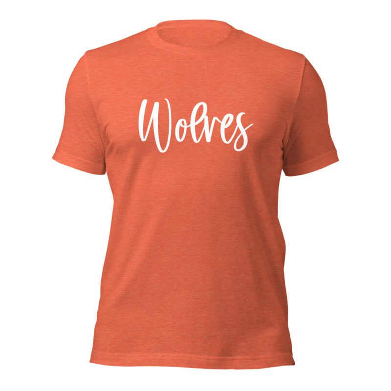 Heather Orange Wolves Mascot Shirt