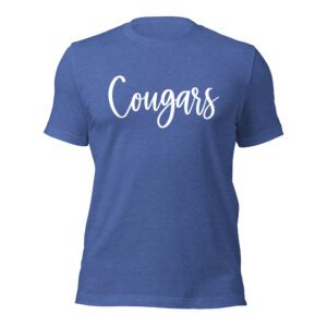Heather blue Cougars Mascot Shirt