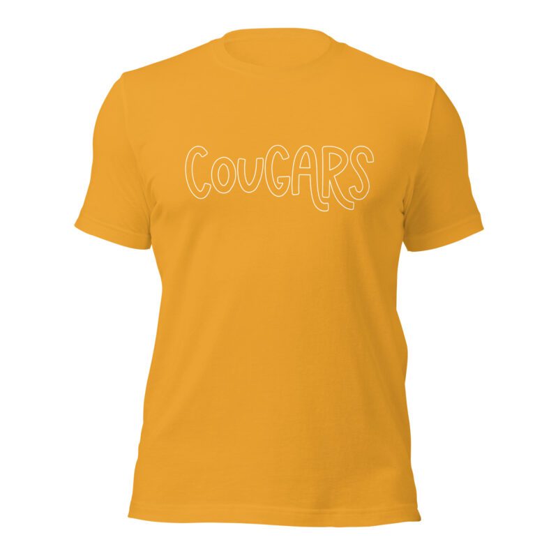 Yellow cougars mascot t-shirt
