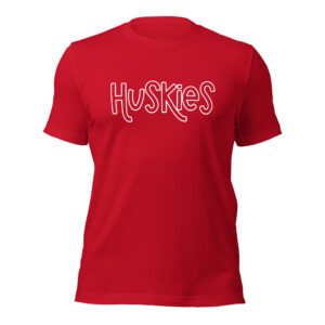 Red Huskies mascot t-shirt