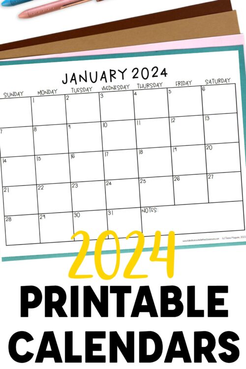 2024 calendars printed on colorful paper