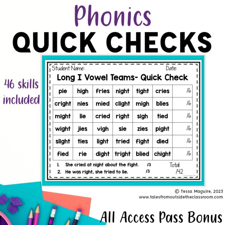 Phonics Quick Checks cover - 46 skills included